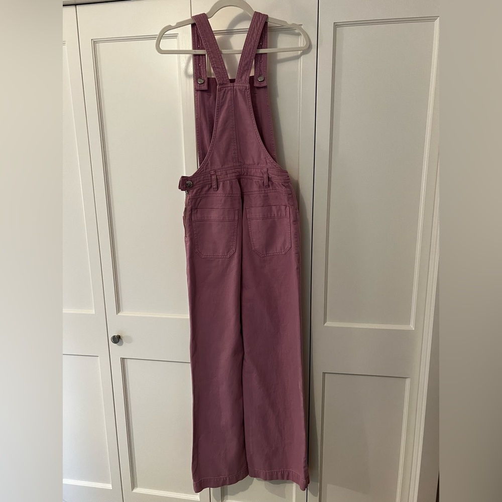 L.F. Markey size 2 purple overalls, playful + fun. Fitted flattering waist band